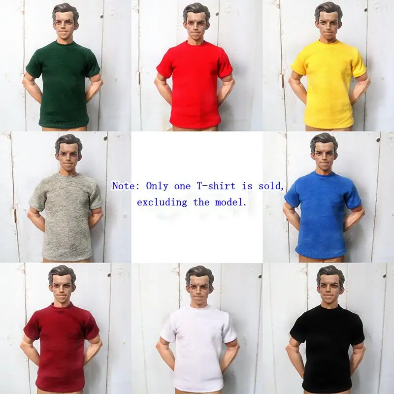 

Масштаб 1/6, Однотонная футболка с коротким рукавом, модель, модный стиль, уличный тренд, Классическая экшн-фигурка солдата, 12 дюймов, Детская кукла