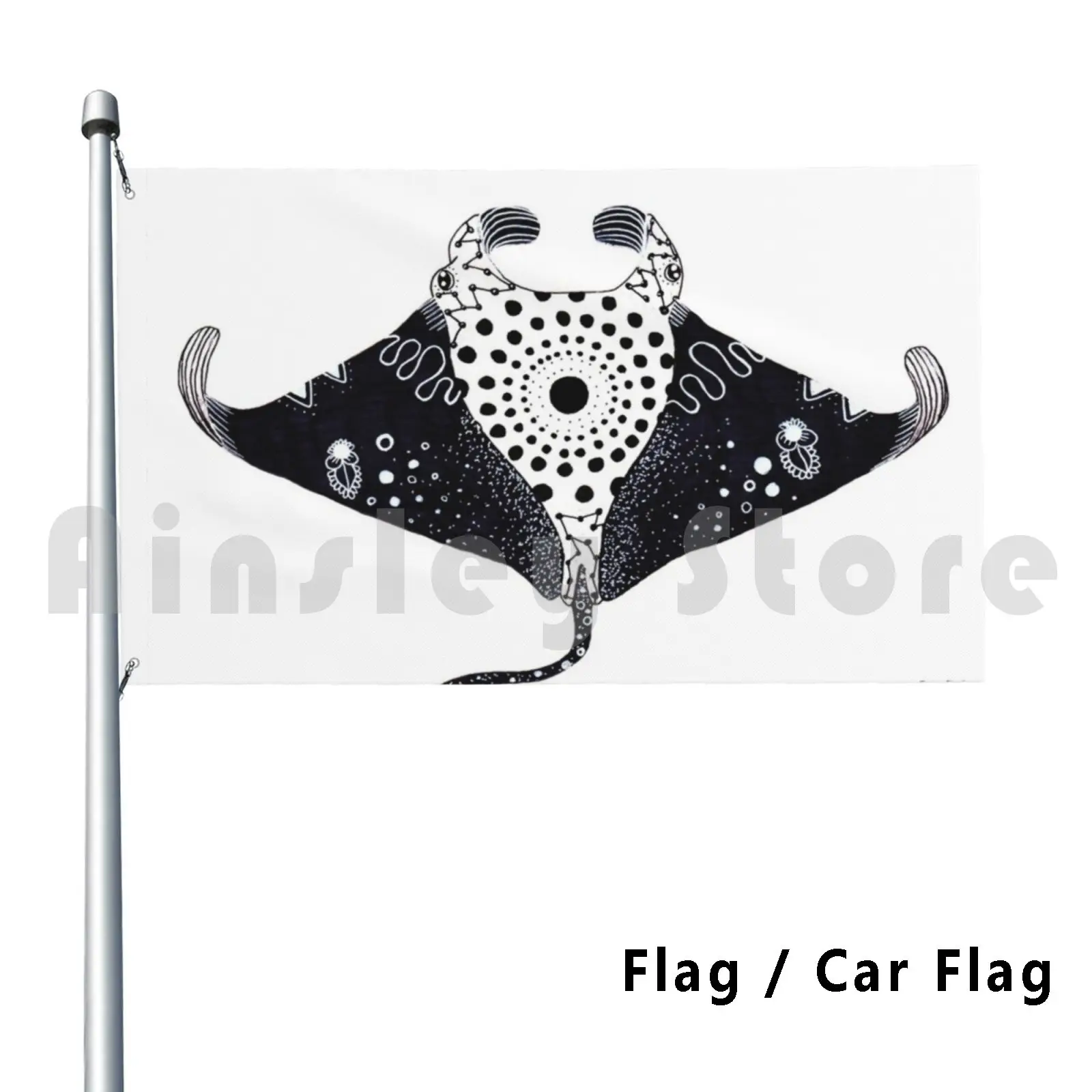 

Black Manta Outdoor Decor Flag Car Flag 3133 Ray Mantaray Animals Animal Nature Sea Sea Creature Ocean Ink Black