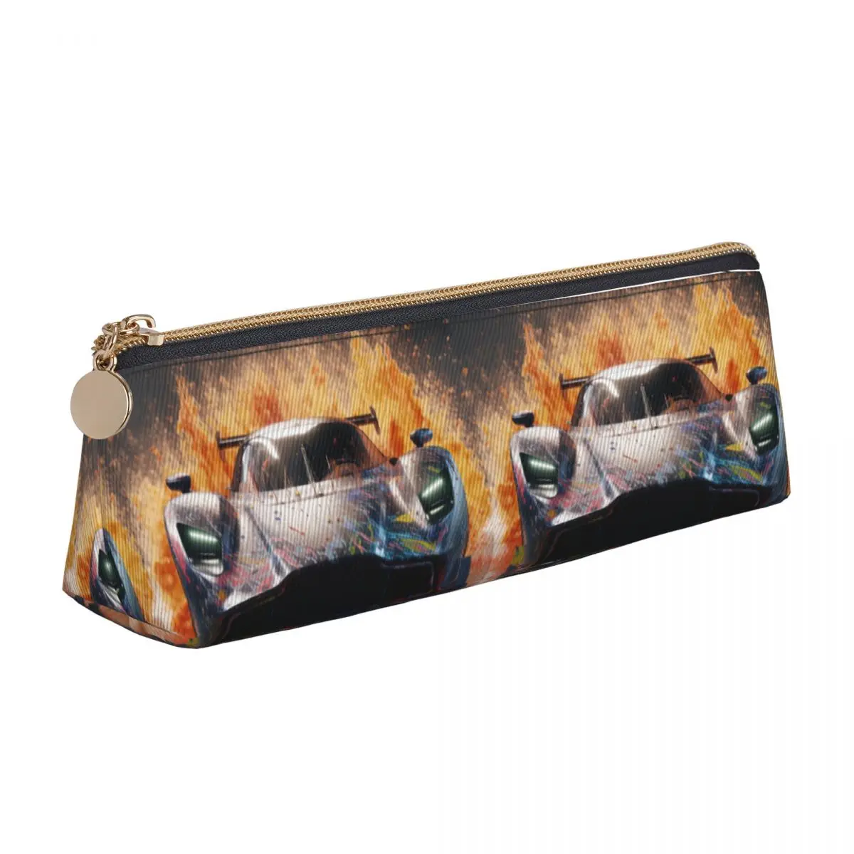 

Dazzling Sports Car Triangle Pencil Case Liquid Splash Explosion Elementary School Zipper Pencil Box Boy Cute Leather Pen Bags