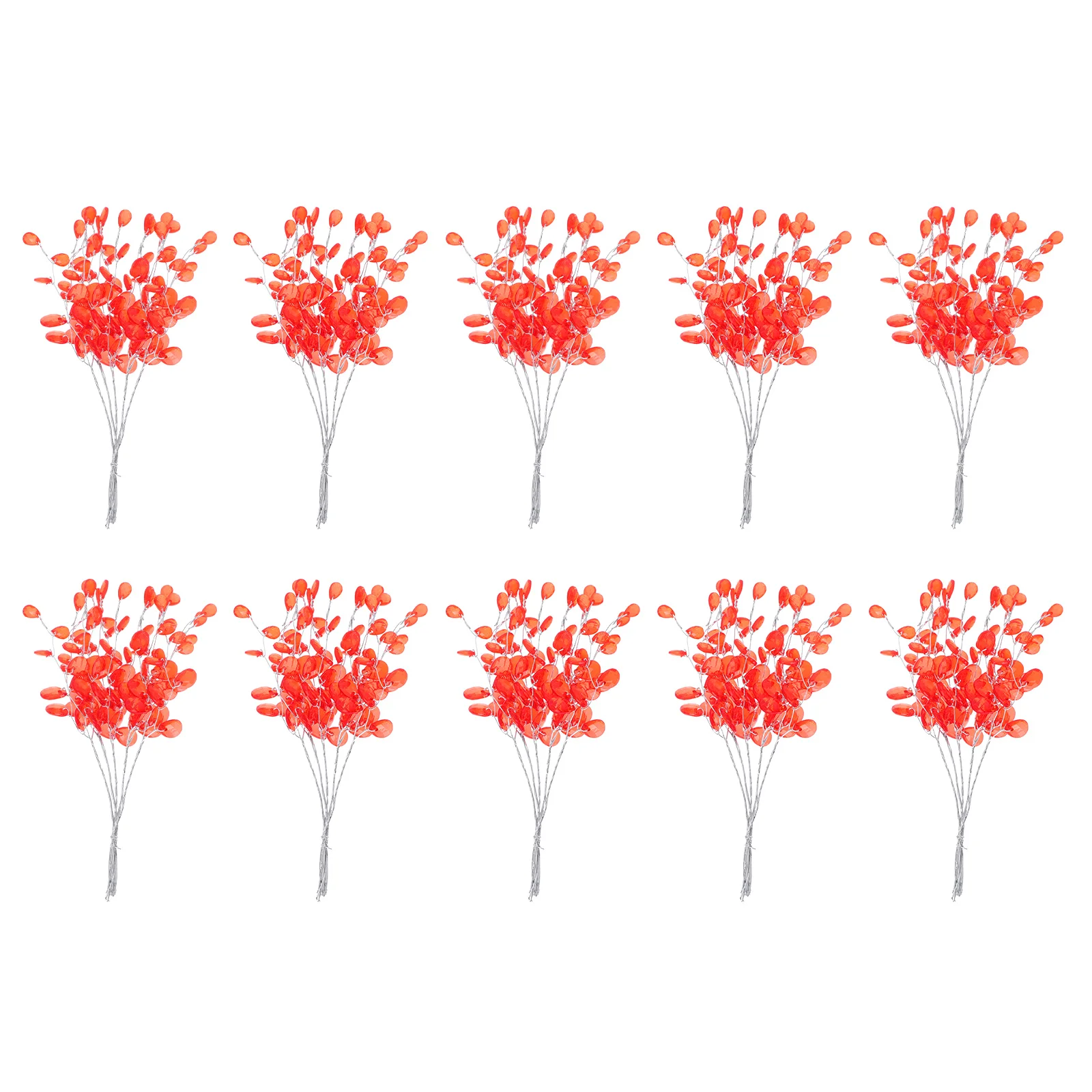 

Flower Branch Stem Crystal Christmas Acrylic Wire Artificial Diy Picks Wreath Fake Branches Bead Berryrhinestone Spray Stick