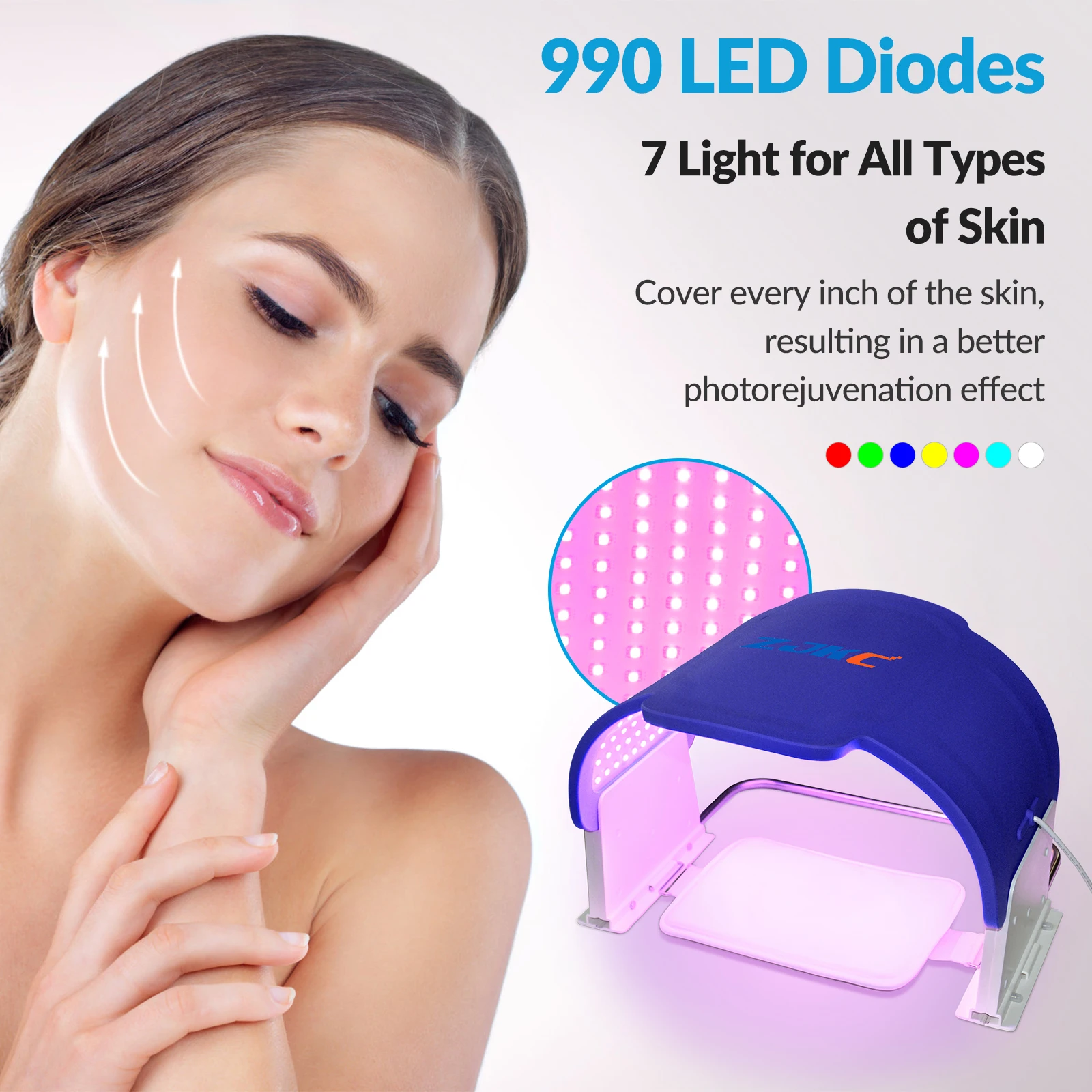 ZJKC фотомаска для лица красная фототерапия 7 цветов Стандартная маска уход за