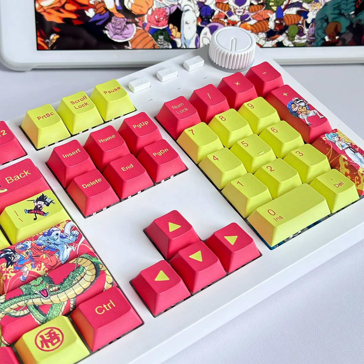 В наличии 108-клавишная анимационная Dragon Ball Goku PBT Keycap, подходит для механической клавиатуры с перекрестной осью, мультяшный праздничный подарок (art.: 3920d3e7dffeb) - 3920d3e7dffeb