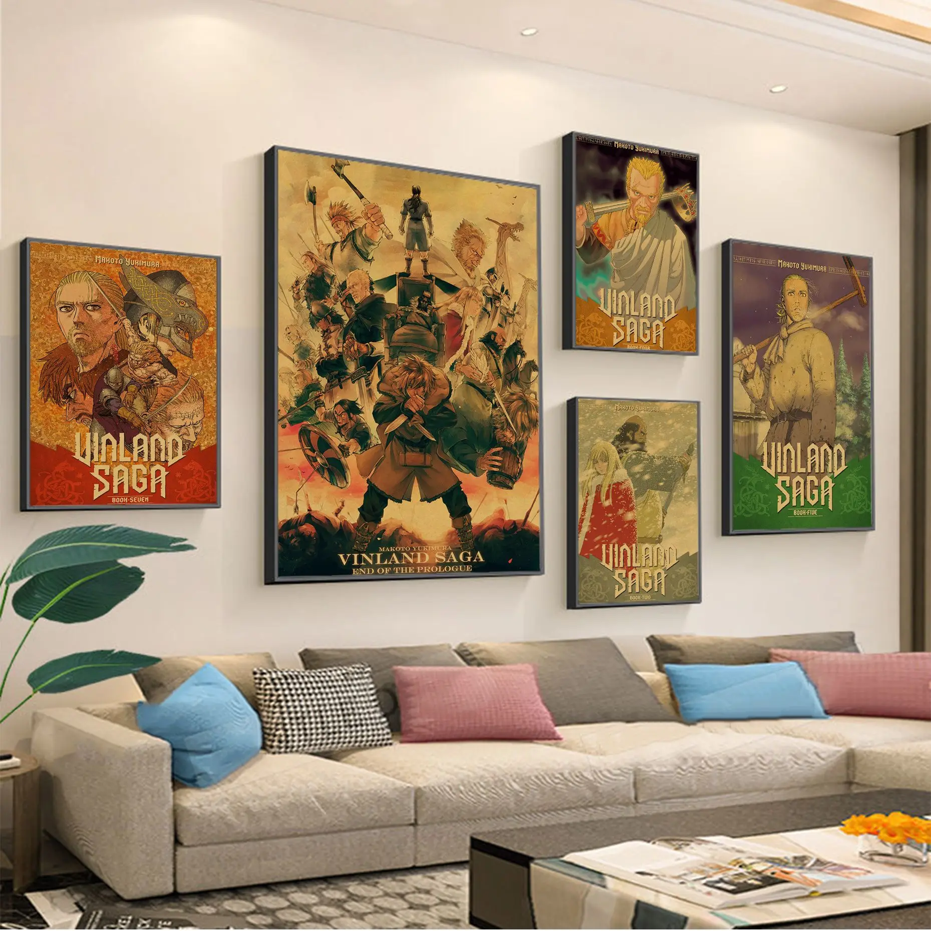 

Vinland Saga Anime Manga Retro Poster Kraft Paper Prints Home Room Decor Vintage Painting Wall Stickers