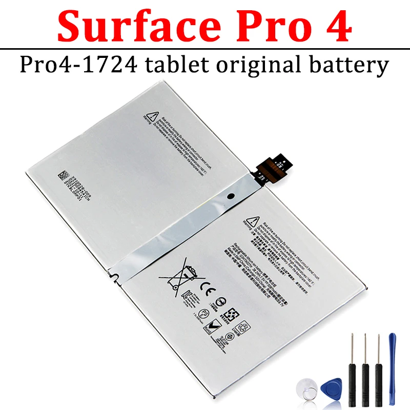 

Новый аккумулятор для планшета Dynr01 для Microsoft Surface Pro 4 Pro4 G3Hta027H 1724 5087 мАч, сменный аккумулятор с инструментами