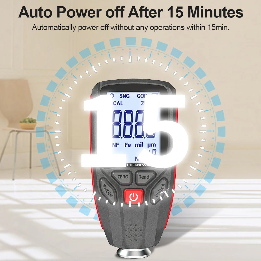 GVDA цифровой измеритель толщины покрытия Fe и NFe тестер с подсветкой дисплей