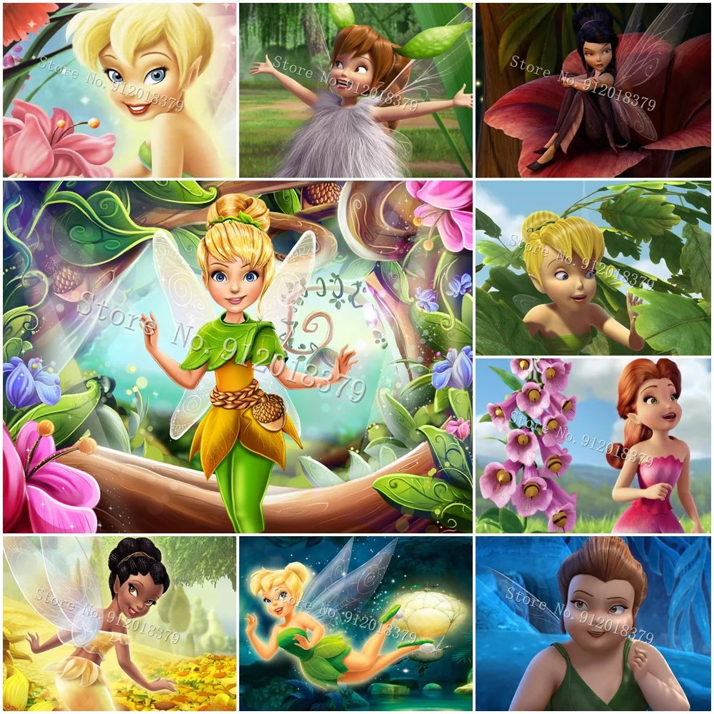 

Diy Diamond Painting Disney Fairies Tinkerbell Diamond Embroidery Cross Stitch Mosaic Art Drill Home Decor Wall Stickers Gifts