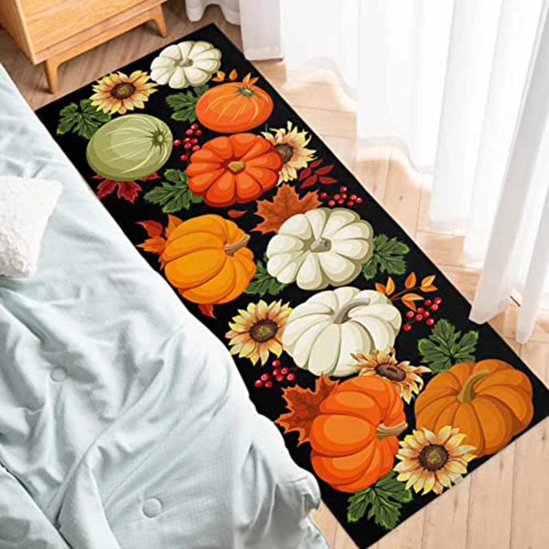 

Клетчатый стол с клетчатым листом на День Благодарения, флаг, Подсолнух, тыква, карликовый стол, Настольная дорожка на День Благодарения, Осенний сбор, флаг