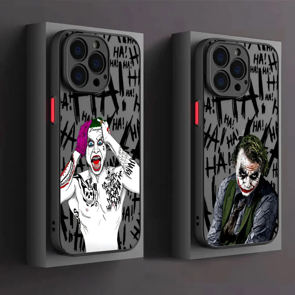 

Матовый чехол для Apple iPhone 15, 13, 14, 11 Pro Max, 12, 7, 8, XR, жесткая задняя крышка телефона из ТПУ с мягкими краями, роскошные чехлы для Джокера, крутой человек, ха-ха