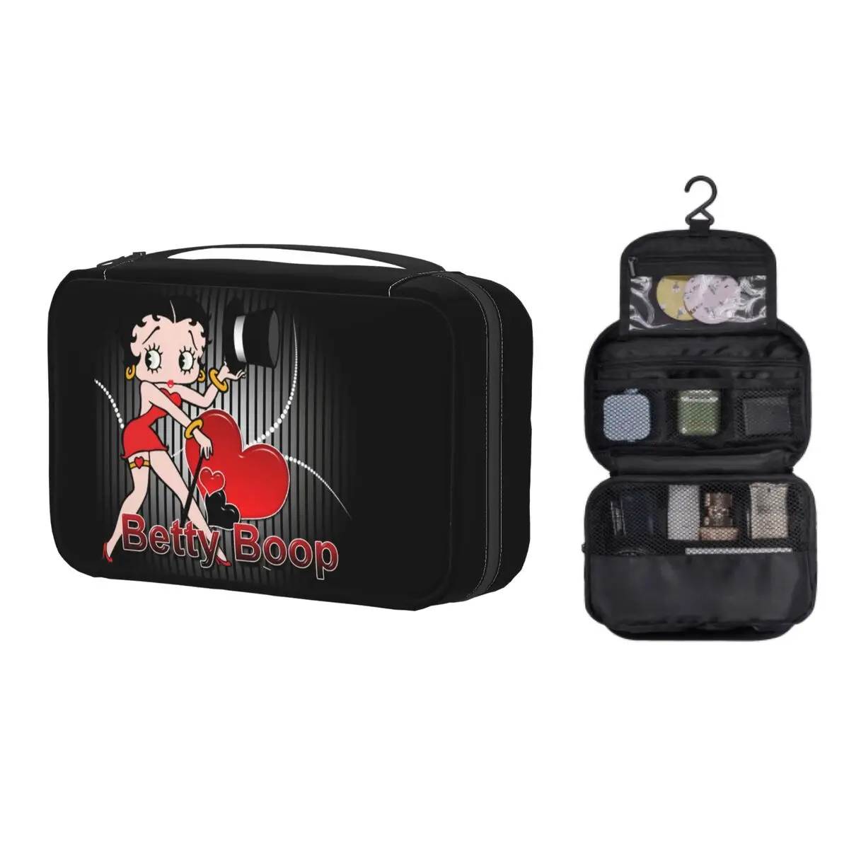 

Custom Anime Cartoon Boop Bettys Travel Cosmetic Bag for Women Makeup Toiletry Organizer Lady Beauty Storage Dopp Kit