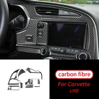 for chevrolet corvette c7 2014 2019 11pcs real carbon fiber dashboard console panel decor trim car interior accessories