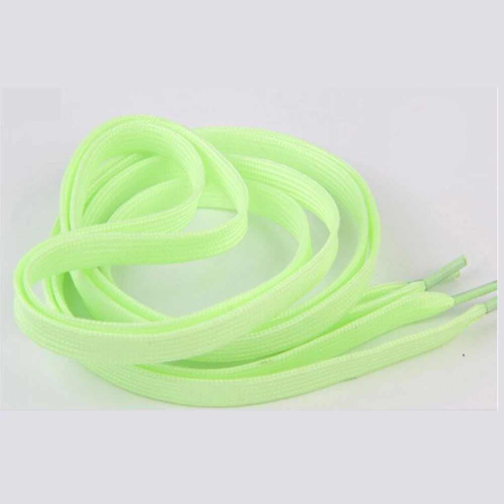 Luminous Shoelaces Flat Suitable For All Shoes Fluorescent Laces Party Get Together Night Run Unisex Shoelace 1 Pair