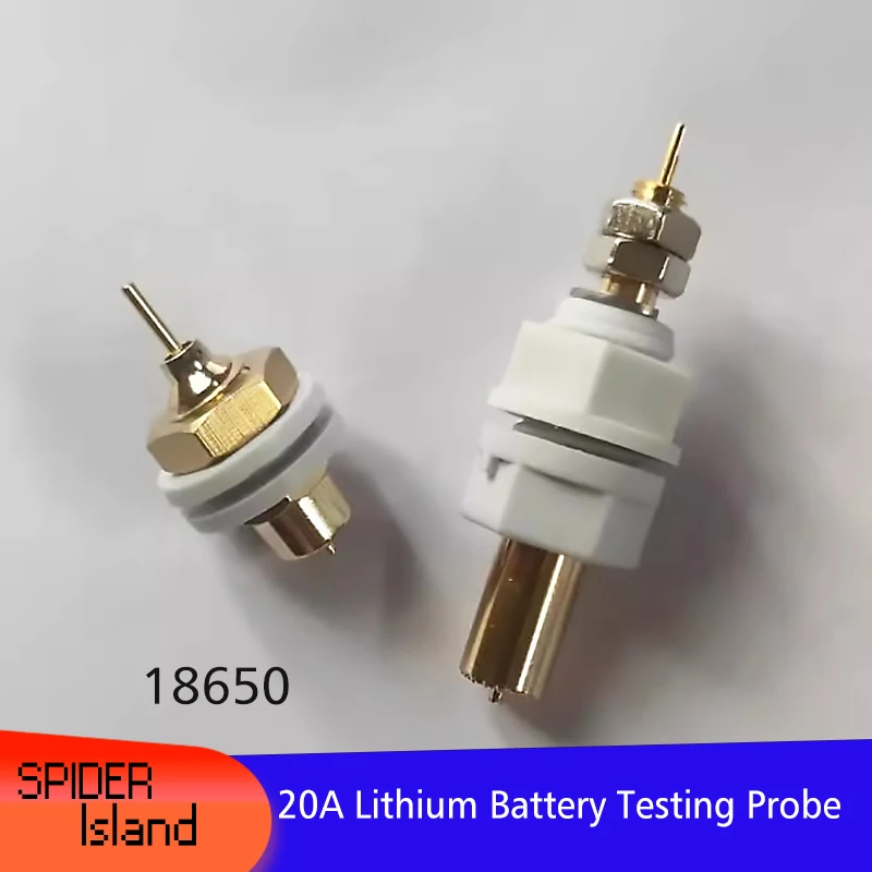 1 пара/20 пар/50 пар, зонд для тестирования литиевой батареи 18650, 20 А, зонд, медный, золотистый, стандартный штифт для зарядки аккумулятора, положительный, насыщенный