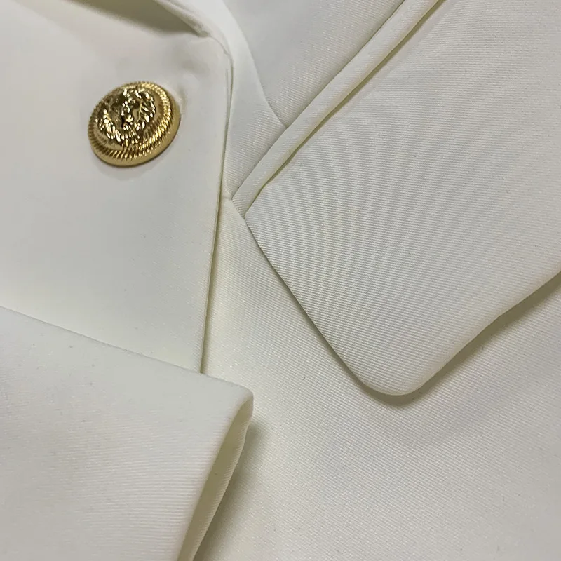 Women's Commuter Fashion Metal Lion's Head Button Double Breasted Blazer