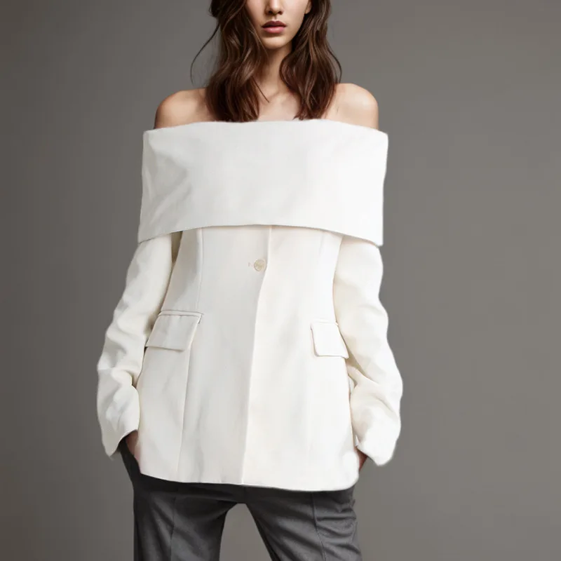 Женский пиджак на пуговицах однотонный костюм с длинным рукавом и