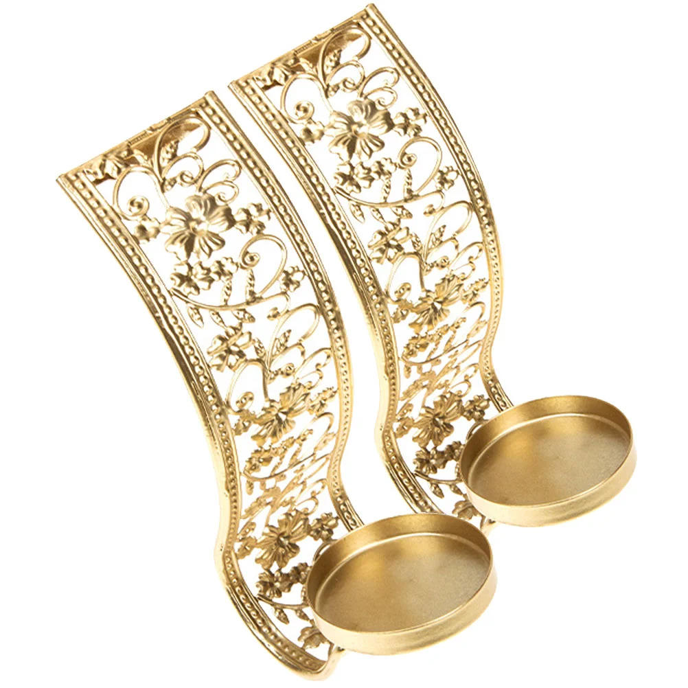 

2 Pcs Hanging Candlestick Holder Home Decoration Sconce Candlestick Tapered Candlestick Holders Hollow Out Wall Stand