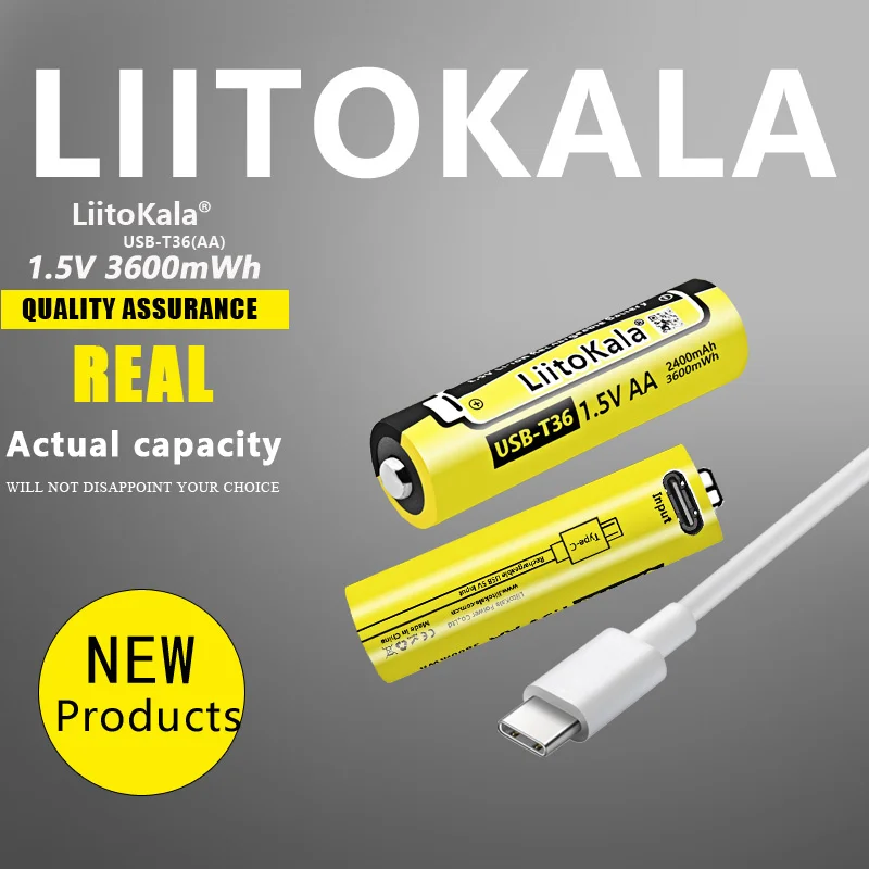 Аккумуляторные литий-ионные батарейки LiitoKala 1 5 в AA МВт/ч 2-40 шт