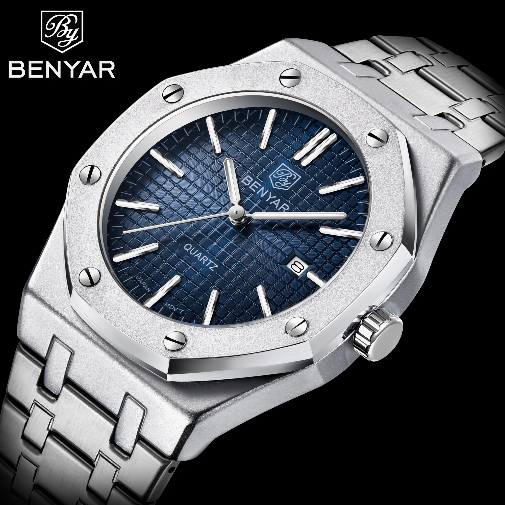 

BENYAR BY5156 Men Watch Screw Case Top Brand Luxury Sports Men Watches 3ATM Waterproof 2022 NEW Version relogio masculino