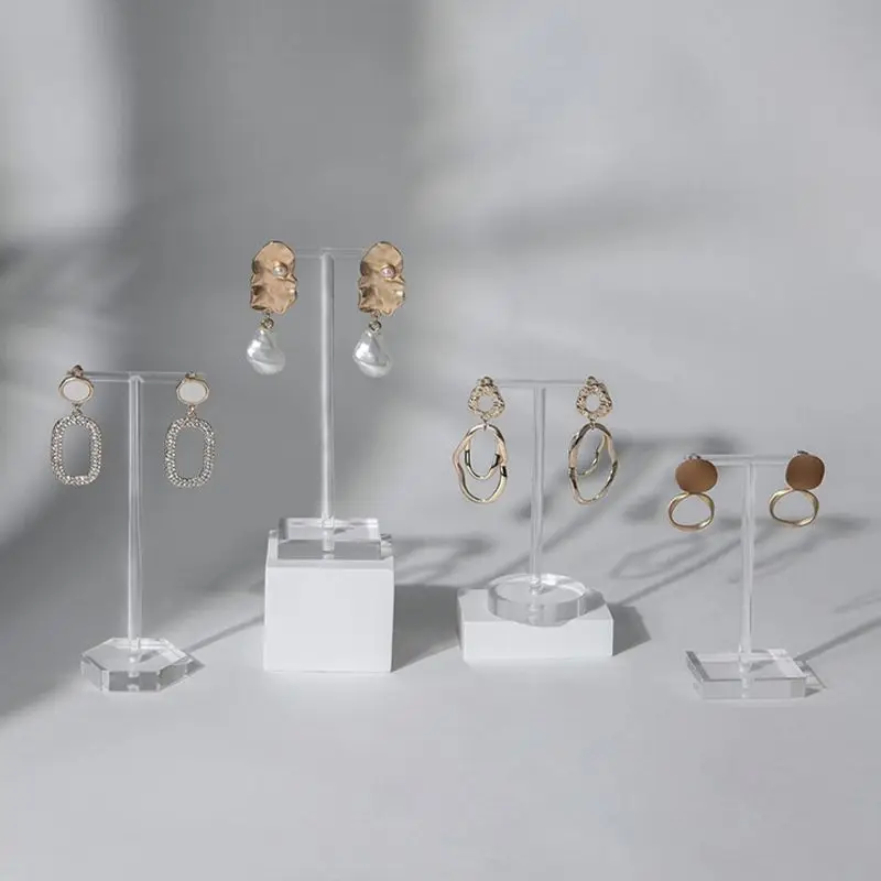 

Fashion Simple Clear T shape Acrylic Earrings Display Holder Jewelry Display Holder T Shape Stud Earrings Drop Earrings Showcase
