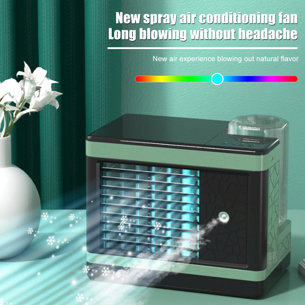 

Portable Air Conditioning Fan 3 Speeds Mini Air Conditioner Anion Purifier Humidifier Desktop USB Air Cooling Fan Air Cooler