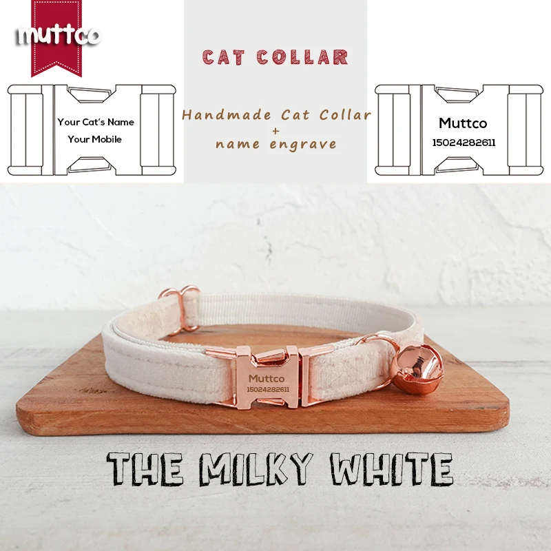 

Розничная продажа, выгравированный воротник MUTTCO из розового золота, металлическая пряжка высокого качества, воротник для кошки молочного и...