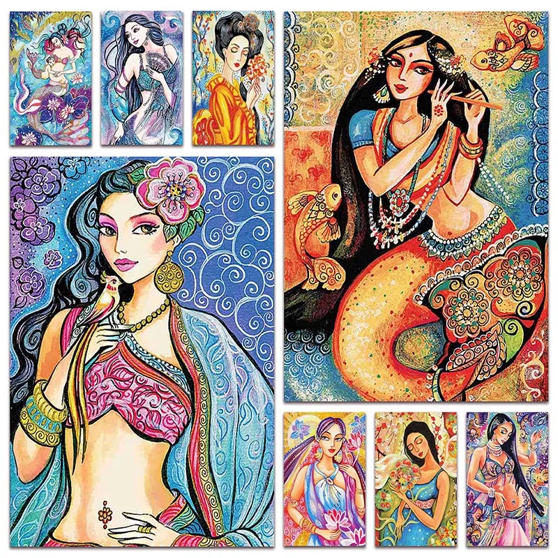 

Новая полноформатная Алмазная мозаика, сексуальная красивая девушка, алмазная живопись «сделай сам», вышивка крестиком, цветы русалки, фея,...