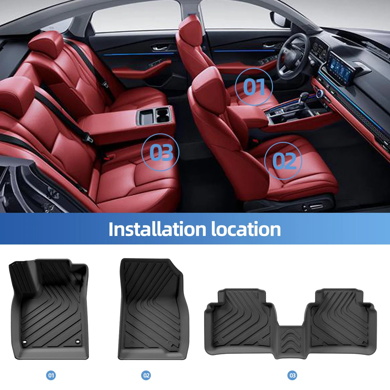 TPE3D Автомобильные коврики для Honda Accord Liner de carga Tronco Pad Всепогодные автомобильные
