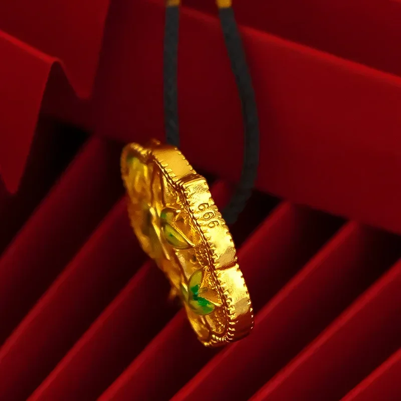 9999 Подвеска из настоящего золота 24 к в этническом стиле для мужчин и женщин