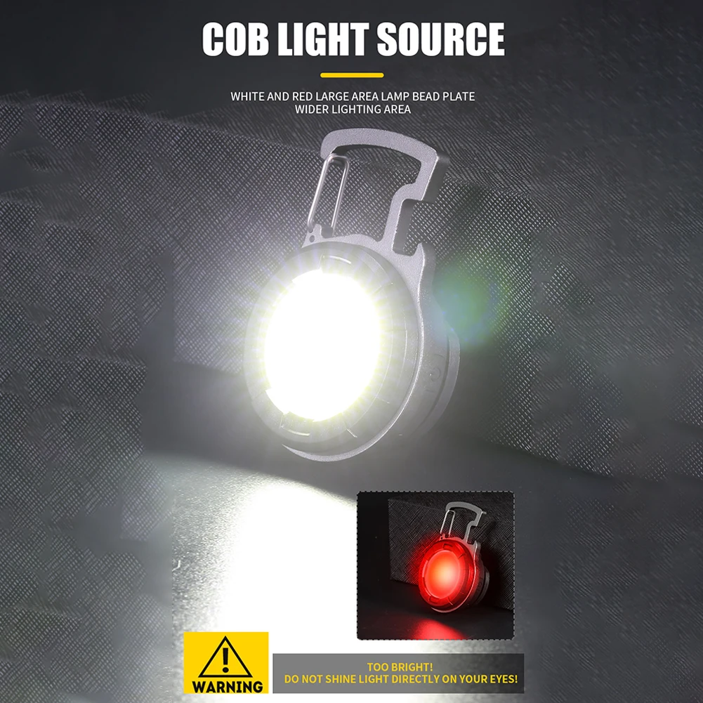 

Mini LED Flashlight Portable WorkLight Pocket Keychain Torch Type-C Rechargeable 5 Light Modes 500LM Outdoor Tools For Camping