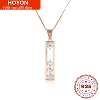 hoyon real 100 s925 sterling silver simple fashion style pendant for women zircon inlaid diamond style necklace without chain