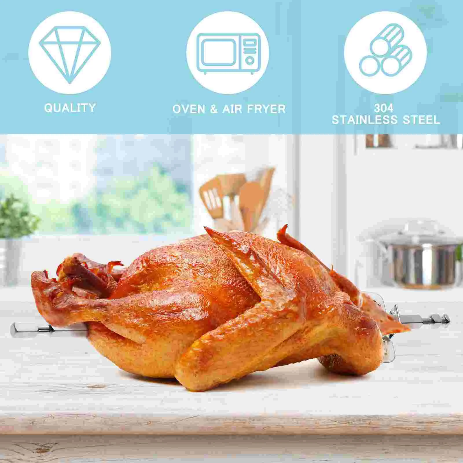 Rotisserie Spit Аксессуары для барбекю Parrillas Para Asar Carne Friteuse Kit Вилки Аэрофритюрница Печь