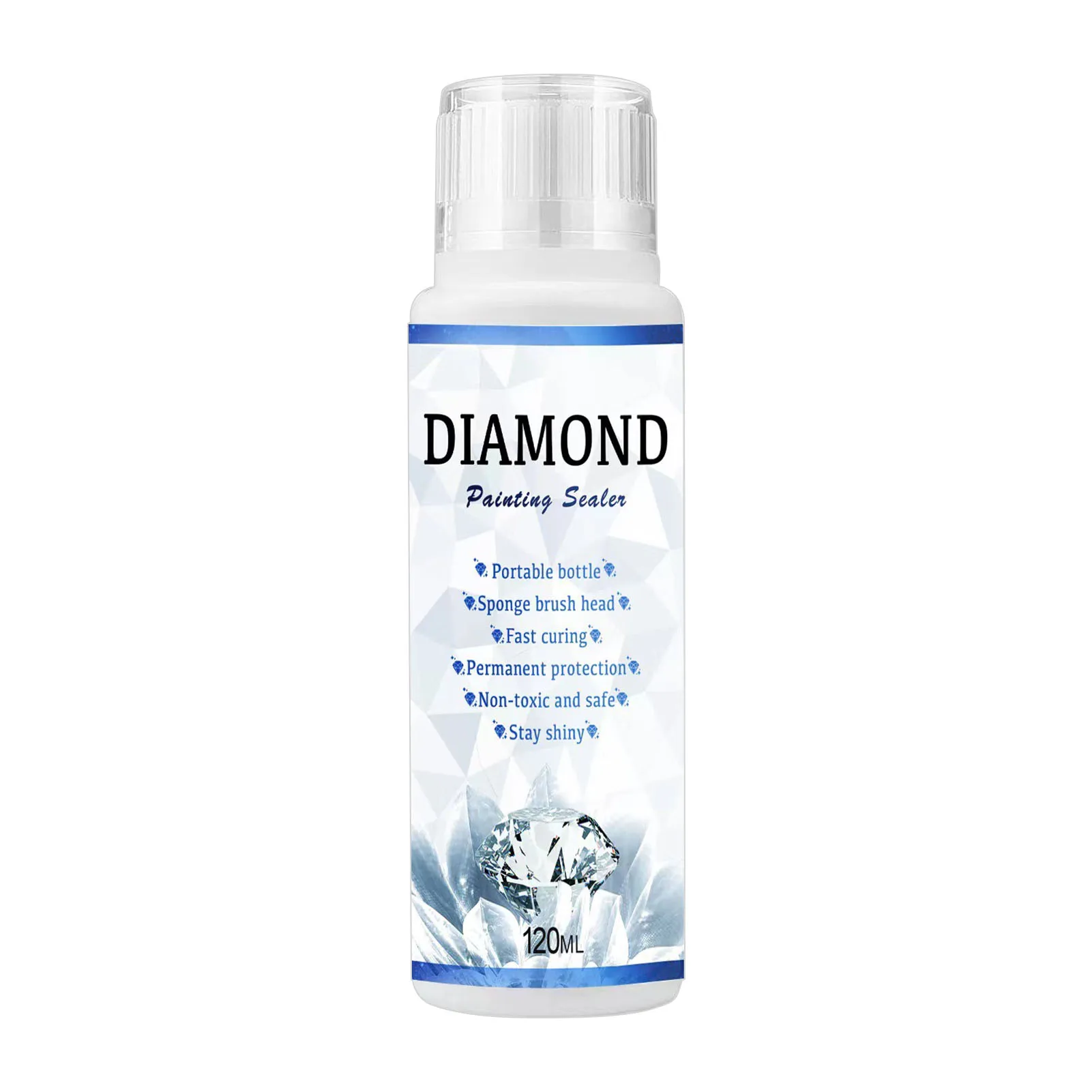120ml Diamond-Painting Sealer 120ml Diamond Art Glue With Sponge Head 5D Diamond-Painting Sealer Permanent Hold & Shine Effect