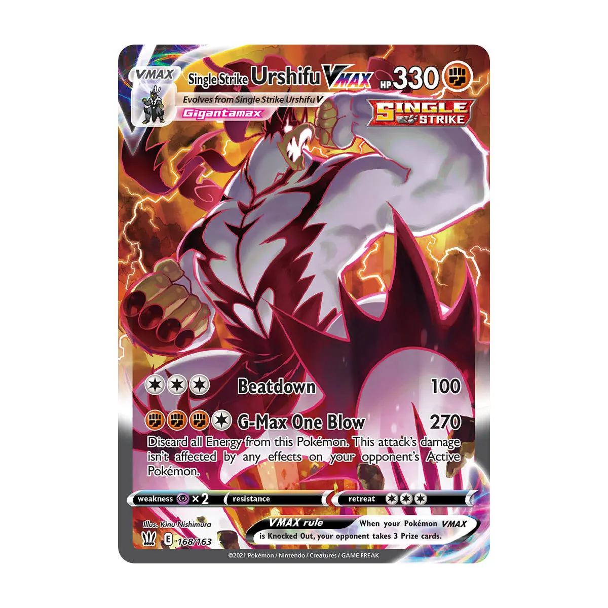 Фото Коллекционные карты PTCG высшего качества - SWSH Battle Styles Urshifu VMAX Proxy Collection pkm №3