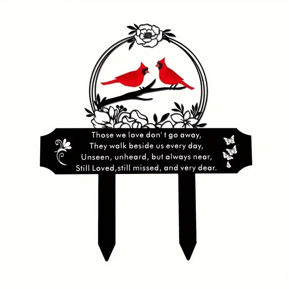 Очаровательный кол с мемориальной табличкой 1 шт. — садовый кардинальными