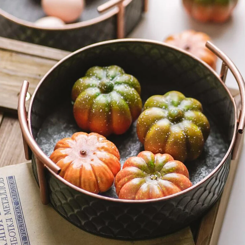 Поднос ручной работы из кованого металла в стиле ретро для хранения еды чая хлеба