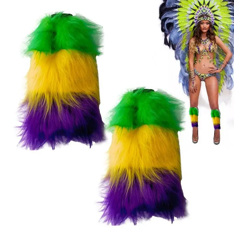 

1 пара, женские гетры из искусственного меха на ногах