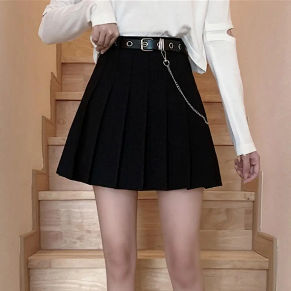 

Beach Skirt Solid Color Girl Cheerleading Skirt Punk Folds Skirt
