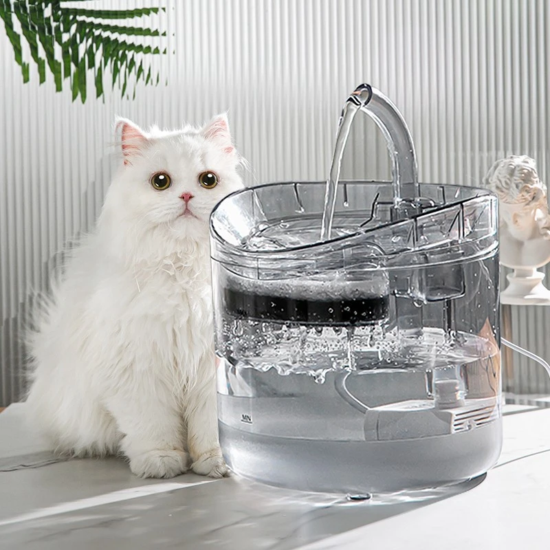 

2L Intelligent Pet Automatic Cycle Water Fountain Faucet Fountain Mute Dispenser Transparent Drinker Cat Dog Drinking Filters
