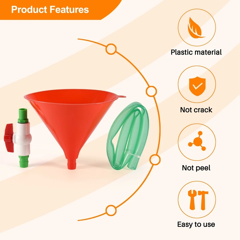 Пластиковая воронка для наполнения пива трубка вина жидкости пластиковый шланг
