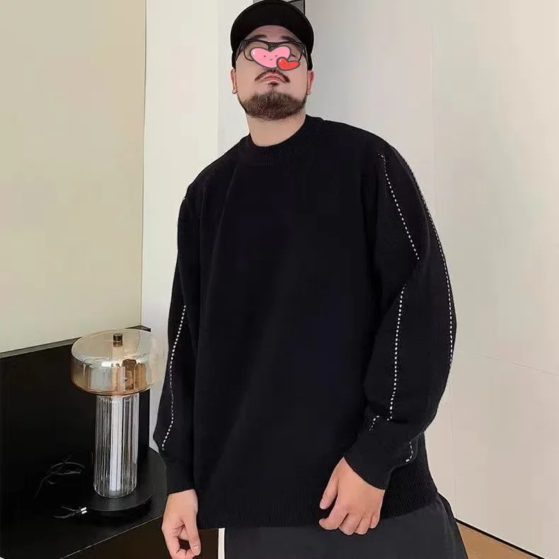 Модный весенне-осенний однотонный вязаный свитер мужской повседневный