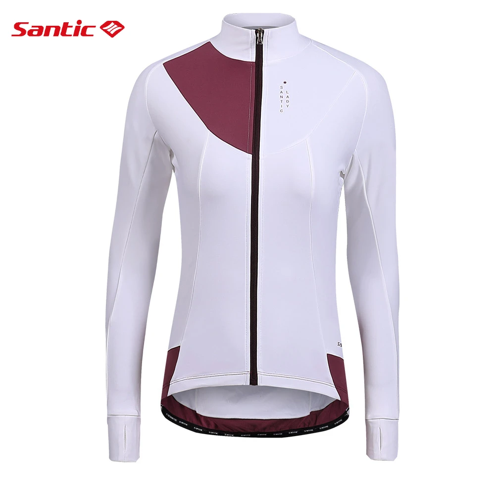 Santic Women Cycling Jackets Winter Fleece Thermal Riding Coat Windbreaker Road Bike Reflective Clothing Jacket Asian Size