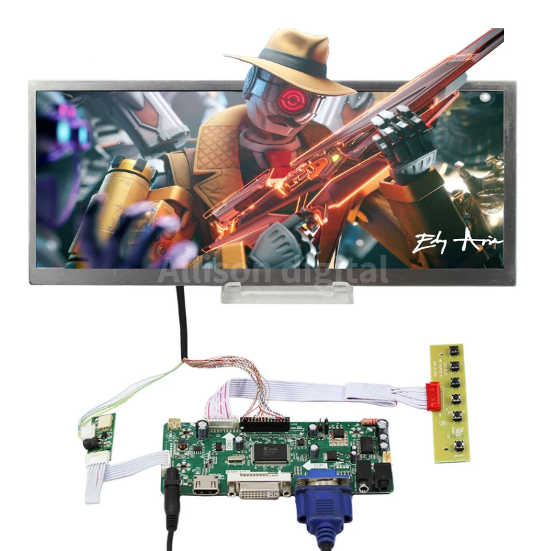 

12.3 Inch 1920x720 HSD123KPW1-A30 Brightness 850nit LCD Screen With Controller Board kit Used for Car Display/ DIY Screen