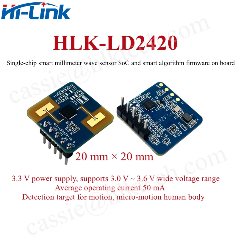 Hi-Link 24G HLK-LD2420 Микродетектор движения Датчик человеческого тела ммволновый