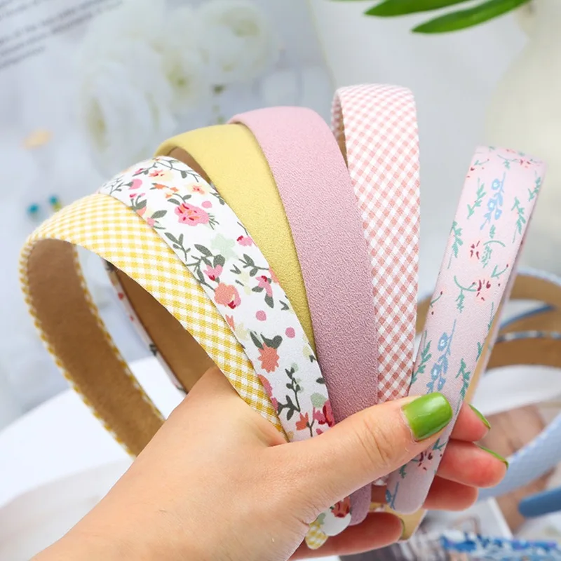 

Retro Head Ladies Hair Hoop Ladies Flower Plaid Hair Clips Ties Simple Cloth Fabric Hair Bands Girls Headwear Hair Accessories