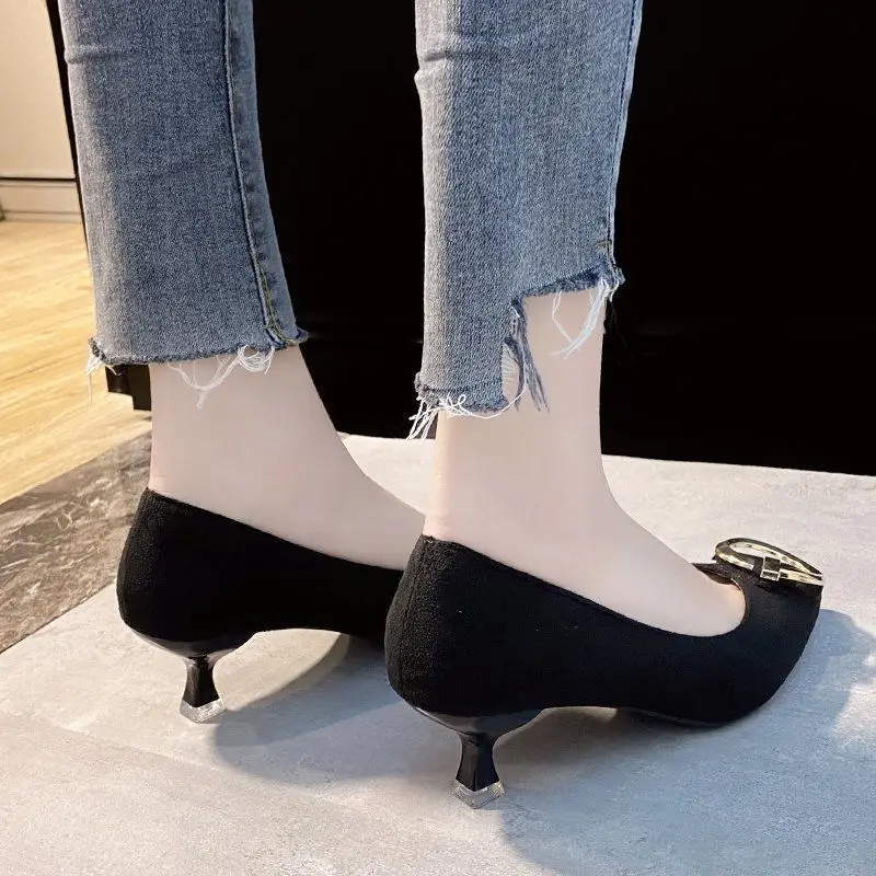 Professional High-heeled Shoes In The Spring and Autumn of 2021, New Joker Stilettos and Pointed Shoes for Work, Soft Sole Women