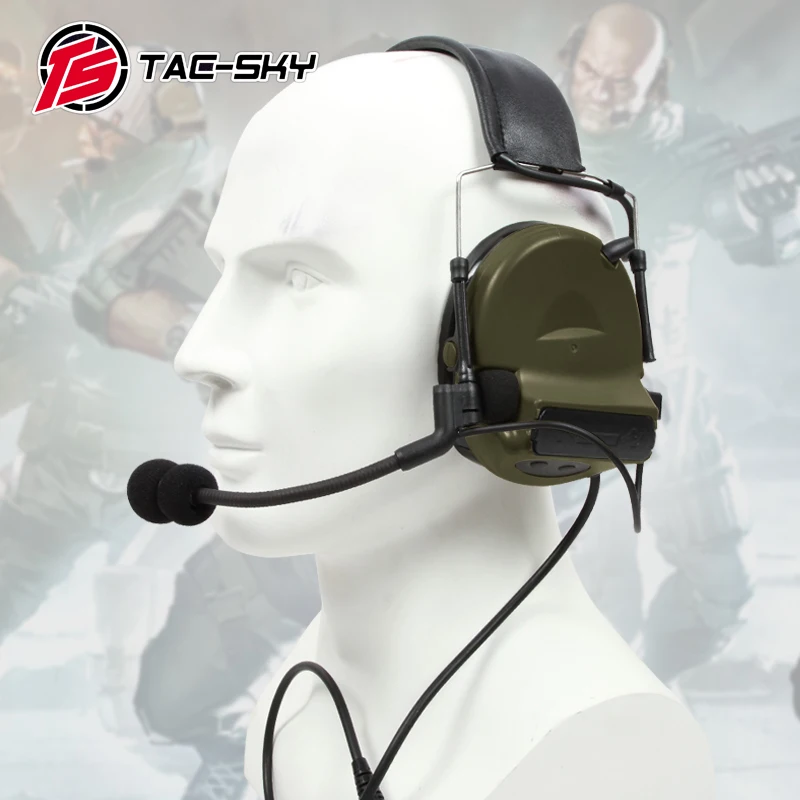 TS TAC-SKY Tactical Headset COMTAC II Walkie-Talkie Headset Outdoor Airsoft Hunting Sports Tactical Shooting C2 Headset