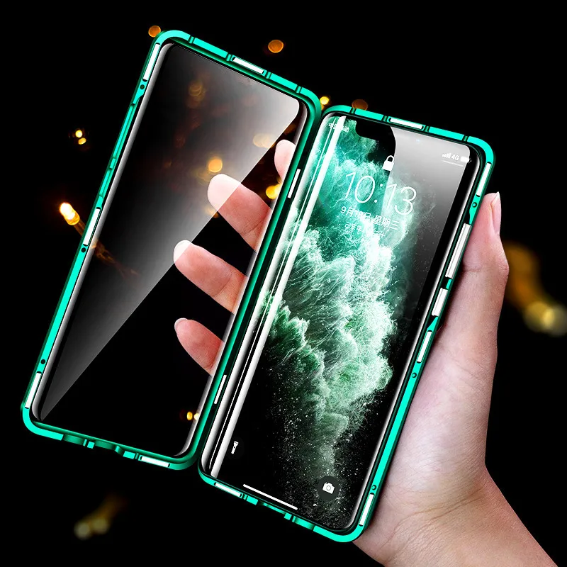 

Realme 7 Pro Case Double Sided Tempered Glass Magnetic 360 Protect Cover For OPPO Reno 6 5 4 Lite Funda Realme 8 Pro Metal Coque
