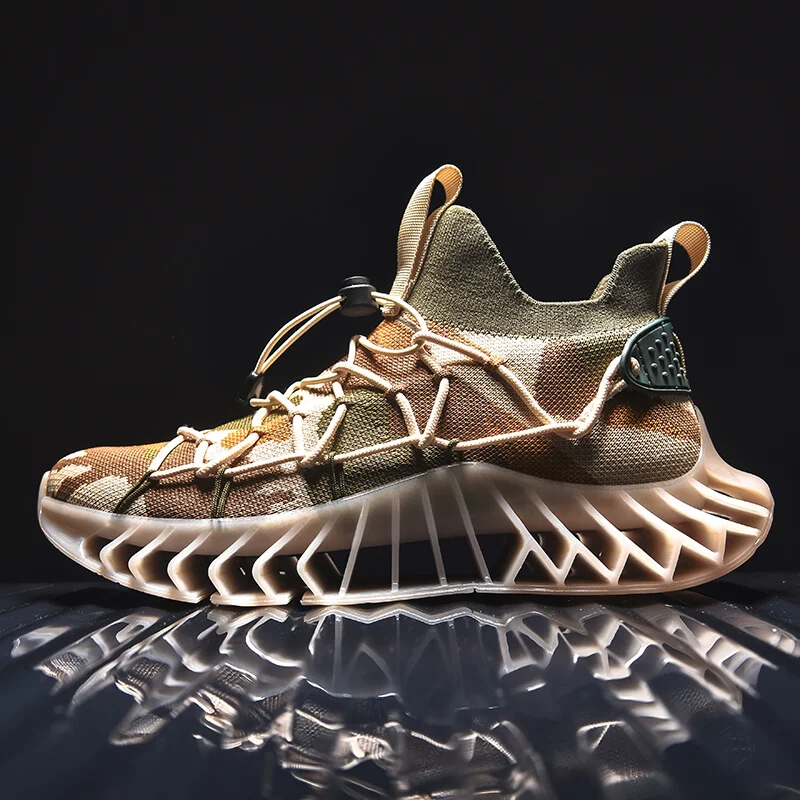 New Blade Cushioning Platform Running Shoes Men Mens Trainers Zapatillas Hombre Mesh Sports Shoes for Male Breathable Size 46