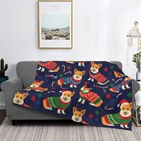 soft micro blanket christmas with corgis microfiber blanket warm luxury throw bed blankets for bedroom living rooms sofa