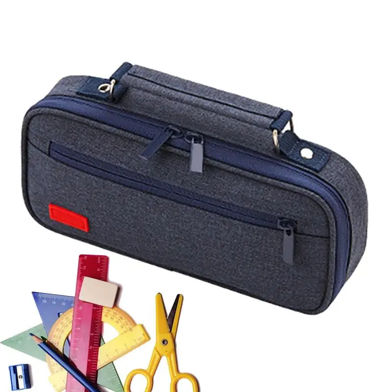 

Pen Case For Girls Multifunctional Canvas Stationery Organizer Holder Bag With Double Layers Classroom Must Haves For Middle