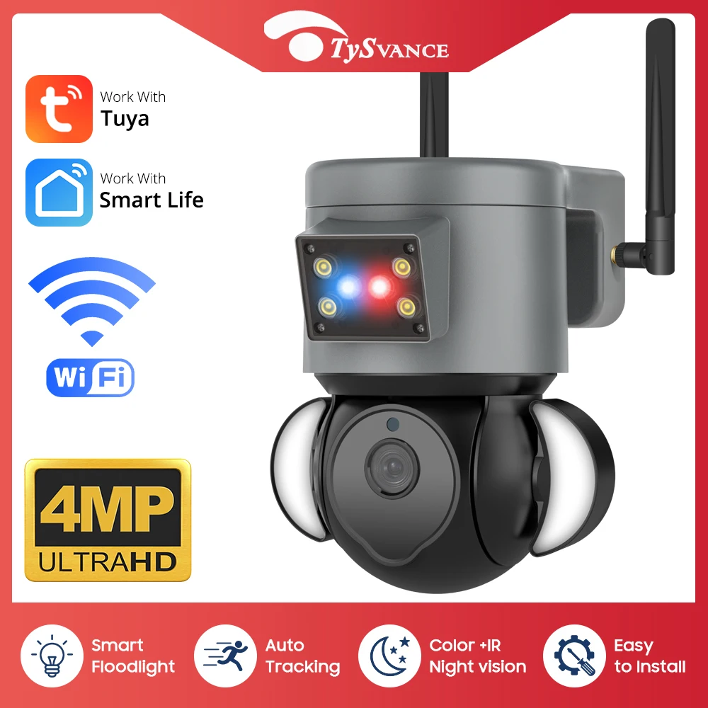 

Камера Наружного видеонаблюдения Tuya, 4 МП, Wi-Fi, IP66